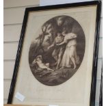 After Angelica Kauffman, pair of engravings, Cupid and Cephisa, 1789, 44 x 31cm
