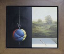 Alan Macdonald (1962-), oil on board, 'Nursery Crimes II', label verso, 33 x 40cm