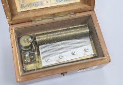 A French three airs music box, makers H.T.