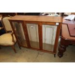 A 1950's walnut display cabinet, W.107cm, H.94cm