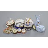 A quantity of Herend rabbits, trinket boxes etc