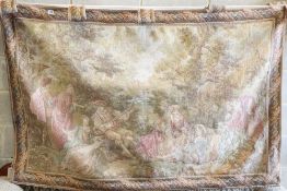 An Aubusson style machined tapestry wall hanging, W.180cm, H.120cm