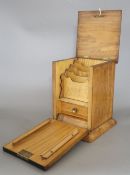 A Victorian olivewood stationery box, height 25cm