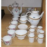 A Coalport floral tea set and a Royal Doulton Royal gold coffee set