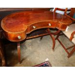A reproduction mahogany kidney shaped dressing table, W.100cm, D.54cm, H.69cm