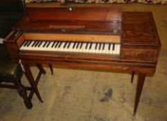 A George III inlaid mahogany small square piano, probably designed for a child, W.104cm, D.48cm, H.