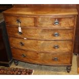 An early Victorian mahogany bowfront chest, W.106cm, D.54cm, H.102cm