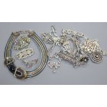 Mixed diamante costume jewellery