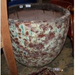 A large Atlantis glazed earthenware garden planter, diameter 58cm