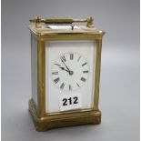 A brass cased hour repeating carriage clock