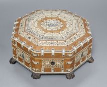 A South Indian hardwood octagonal box
