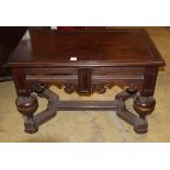 An 18th century style Belgian oak low table, W.106cm, D.64cm, H.68cm