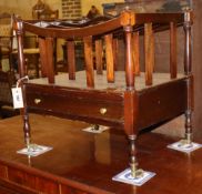 A reproduction mahogany four division Canterbury, W.48cm, D.35cm, H.48cm