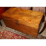 A Victorian brass mounted camphorwood trunk, W.100cm, D.48cm, H.46cm