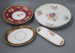 A Coalport cheese dish and four other pieces of ceramics
