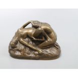 A bronze of erotic nudes, height 9cm