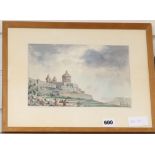 Gallea Art Studio, watercolour, The Old City of Malta, Mdina, signed and dated 1969, 16 x 26cm