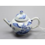 A Chinese blue and white miniature teapot, Kangxi period, height 7.5cm