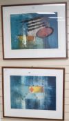 Contemporary School, two lithographs, 'Druid XII' and 'Palatial II' 223/250, both signed in