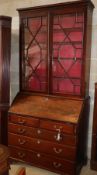 A George III mahogany bureau bookcase, W.108cm, D.54cm, H.230cm