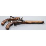 Two 19th century flintlock pistols, 4in. and 11in. barrels