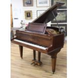 A John Broadwood rosewood baby grand piano and stool