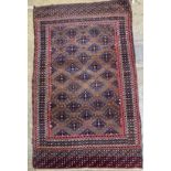 A Turkaman geometric design rug, 162 x 102cm