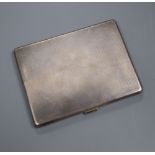 A George V silver engine turned cigarette case, Birmingham, 1920, 164 grams