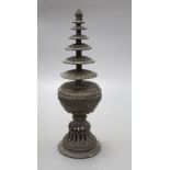 A 19th century bronze model of a stupa, height 26cm