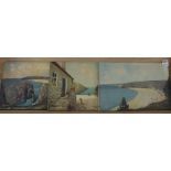Godwin Bennett (1888-1950), three Cornish scenes, oil on canvas, including Carbis Bay, Port
