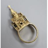 Judaica- a 17th century German Jewish silver gilt bethrothal ring, 60mm, 22.4grams