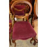 A set of six Victorian mahogany balloon back dining chairs