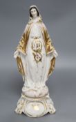 A Paris porcelain figure of Virgin Mary, height 34cm