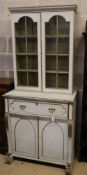 A Regency design painted pine secretaire bookcase, W.86cm, D.47cm, H.190cm