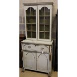 A Regency design painted pine secretaire bookcase, W.86cm, D.47cm, H.190cm