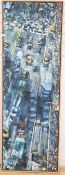 Simon Nicholas, oil on canvas, 'Traffic', inscribed to the back and dated 1998, 180 x 60cm