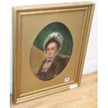 Victorian School, oil on board, Portrait of a lady, 35 x 25cm