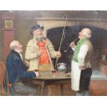 George Fox (1816-1910), tavern scene, signed, oil on board, unframed, 26cm x 33cm
