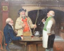 George Fox (1816-1910), tavern scene, signed, oil on board, unframed, 26cm x 33cm