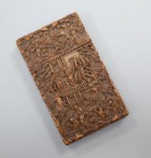 A 19th century Chinese boxwood carved card case