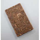 A 19th century Chinese boxwood carved card case