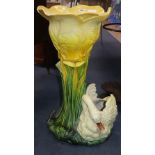 A Bretby pottery 'swan' jardiniere, height 66cm