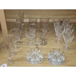 A quantity of glass rummers, flutes, etc.