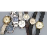 A Rotary and a Romaer watch and 5 other wrist watches