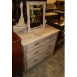 A late Victorian bleached walnut dressing chest, W.92cm, D.43cm, H.140cm