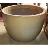 A large glazed pottery garden planter, 64cm diameter, H.50cm