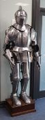 A reproduction suit of armour, height 180cm