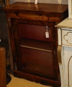 A Victorian figured walnut and tulip wood banded pier cabinet, W.83cm, D.34cm, H.102cm