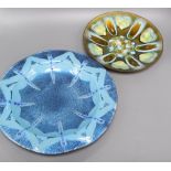 Two enamelled copper dishes, Edward Star and Jane Murphy, largest diameter 37cm