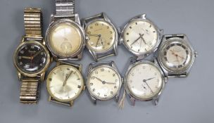 A Civit and Tissot and 6 other wrist watches